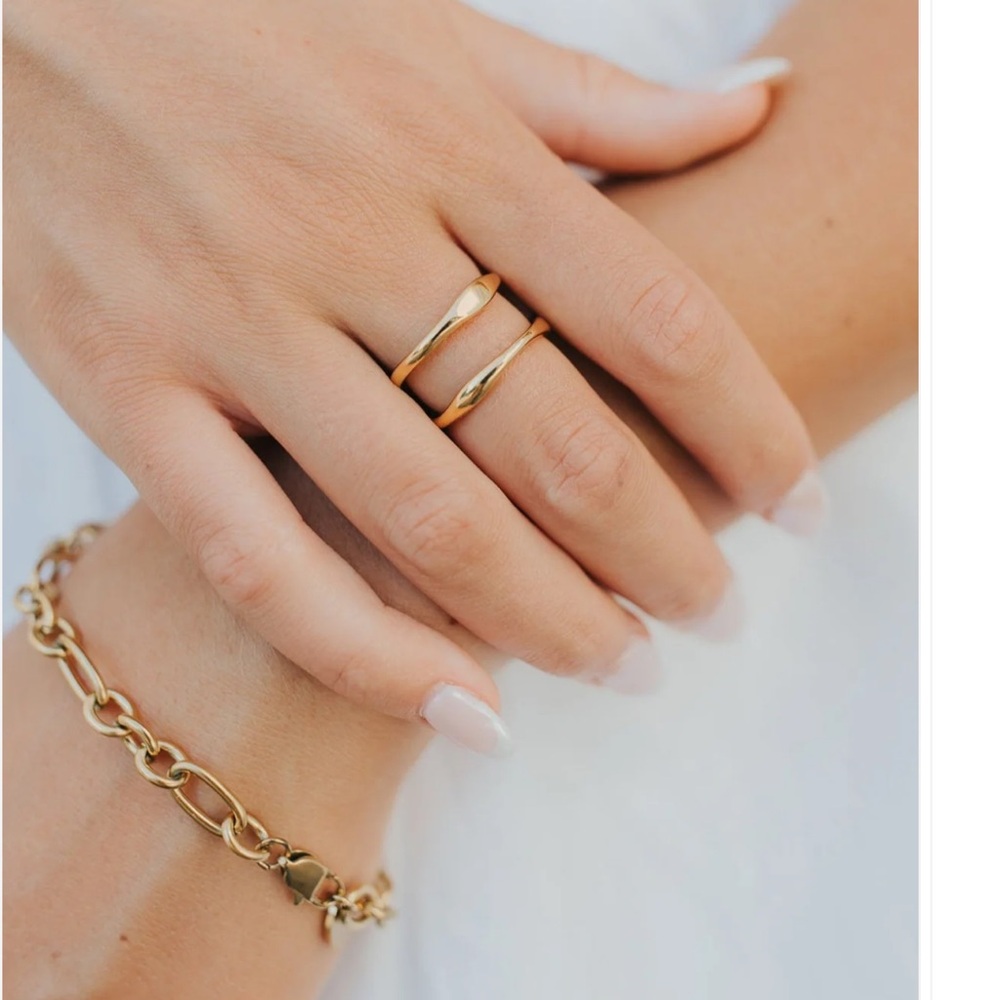 Baltic Born Gold Twisted Double Band Ring Set